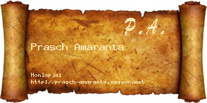 Prasch Amaranta névjegykártya